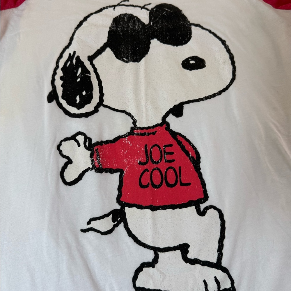 Snoopy Women’s Raglan Shirt - Red & White - Picture 2 of 7